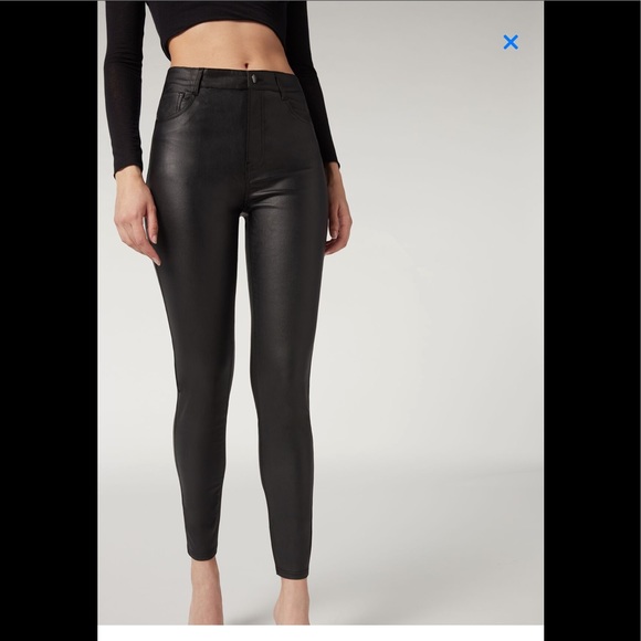 CALZEDONIA Leather Skinny Leggings - Picture 1 of 5
